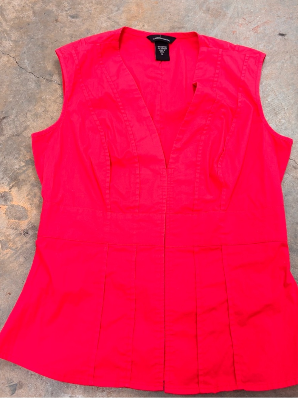 Moda International Hot Pink Peplum Vest Top Y2K Whimsigoth Sleeveless Blouse Med